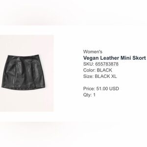 Black Scarlett Faux Leather Mini Skort